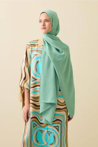 İman I Baklava Mint Yeşili Ramy Jakar Şal 70x190