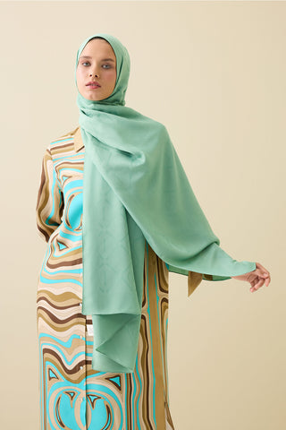 İman I Baklava Mint Yeşili Ramy Jakar Şal 70x190