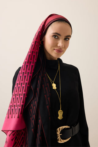 İman I Degrade Bordo İpek Şal 70x210