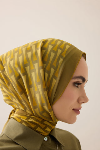 İman I Degrade Hardal İpek Şal 70x210