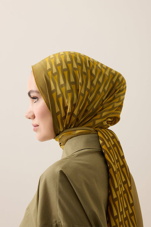 Faith I Gradient Mustard Silk Scarf