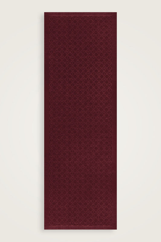 İman I Kafes Bordo Tencel Pamuk İpek Şal 70x200