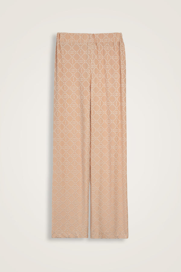 Iman I Lattice Cream Jacquard Single Jersey Trousers