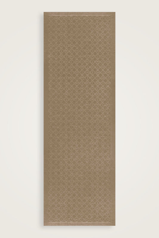 İman I Kafes Kum Beji Tencel Pamuk İpek Şal 70x200