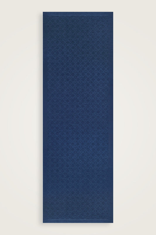İman I Kafes Lacivert Tencel Pamuk İpek Şal 70x200