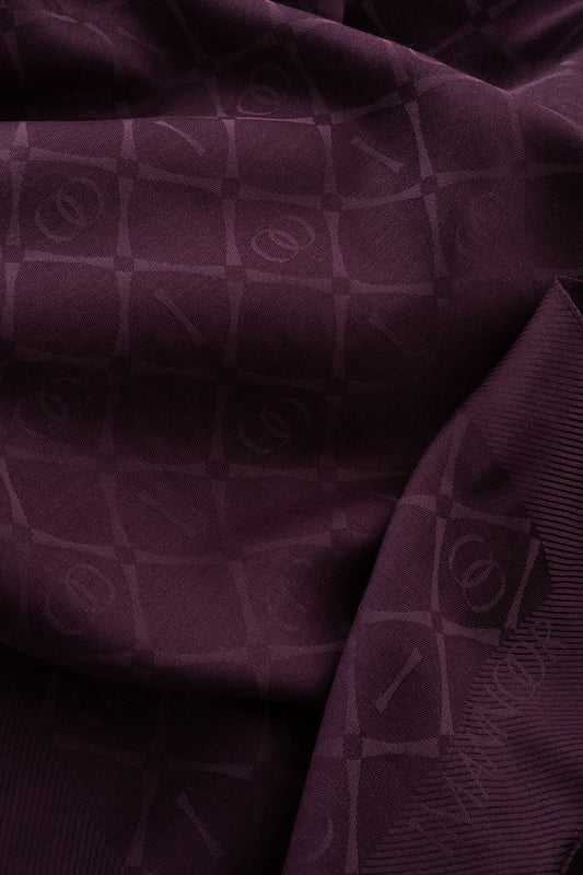 İman I Kafes Mor Tencel Pamuk İpek Şal 70x200