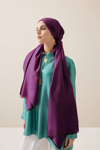 Iman I Mor İpek Şal 70x200