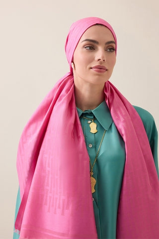 Iman I Pembe İpek Şal 70x200