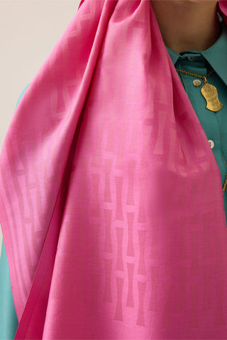 Iman I Pembe İpek Şal 70x200