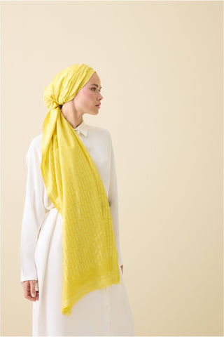 Iman I Sarı İpek Şal 70x200