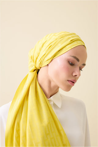 Iman I Sarı İpek Şal 70x200