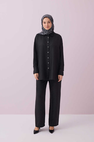 Iman I Siyah İpek Pijama Pantolon