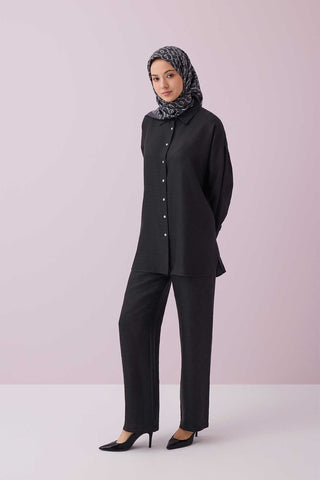 Iman I Siyah İpek Pijama Pantolon