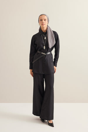 Faith I Black Jacquard Silk Shirt