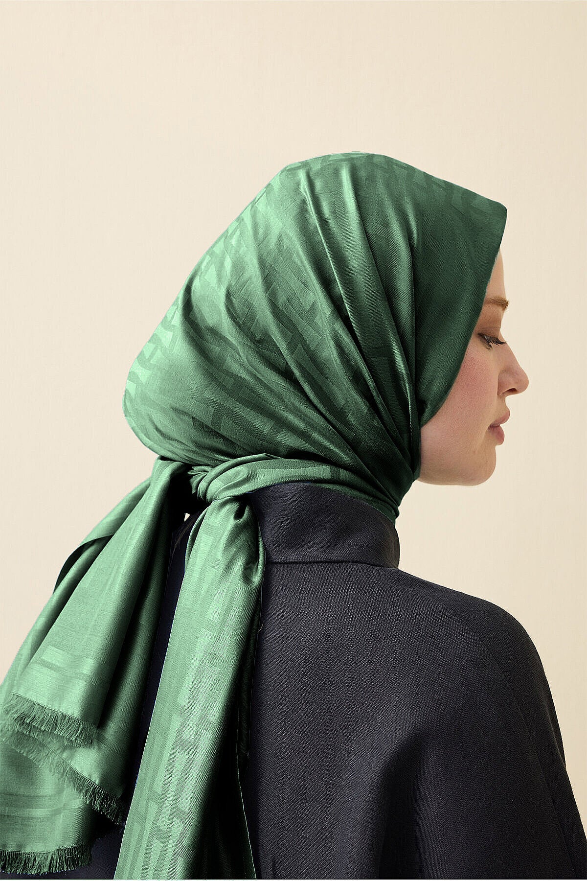 Iman I Yeşil İpek Şal 70x200