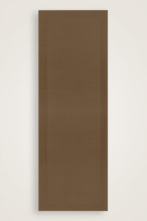 Iman Square Light Brown Jacquard Silk Scarf