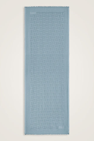 İman Kare Açık Mavi İpek Şal 70x200