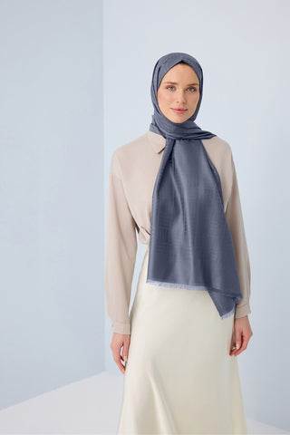 İman Kare Denim İpek Şal 70x200