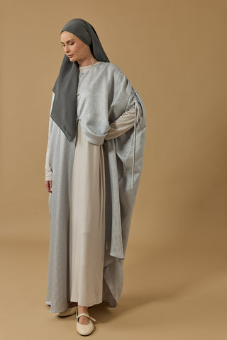 İman Kare Gümüş İpek Abaya