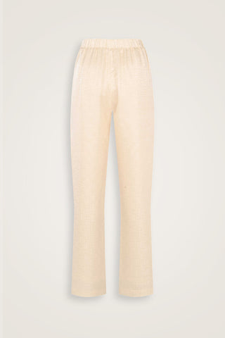 İman Kare Krem İpek Pijama Pantolon
