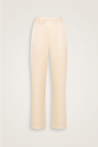 İman Kare Krem İpek Pijama Pantolon