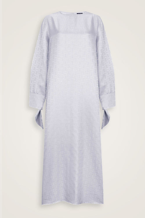 Iman Square Cuff Detailed Silver Dress