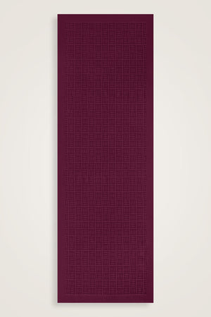 İman Kare Mürdüm Monogram Jakar Naia Pamuk Şal 70x210