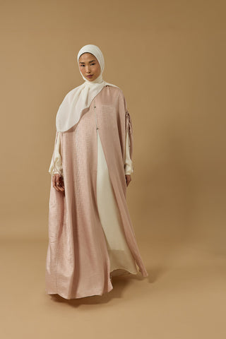 İman Kare Pudra İpek Abaya