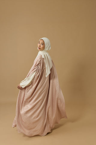 İman Kare Pudra İpek Abaya