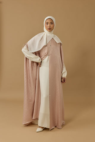 İman Kare Pudra İpek Abaya