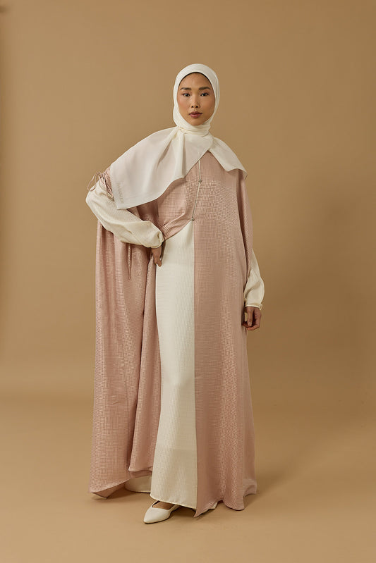 İman Kare Pudra İpek Abaya