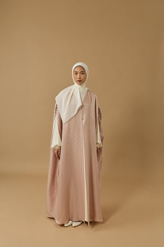 İman Kare Pudra İpek Abaya