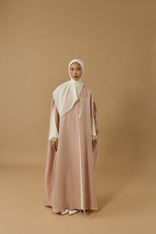İman Kare Pudra İpek Abaya
