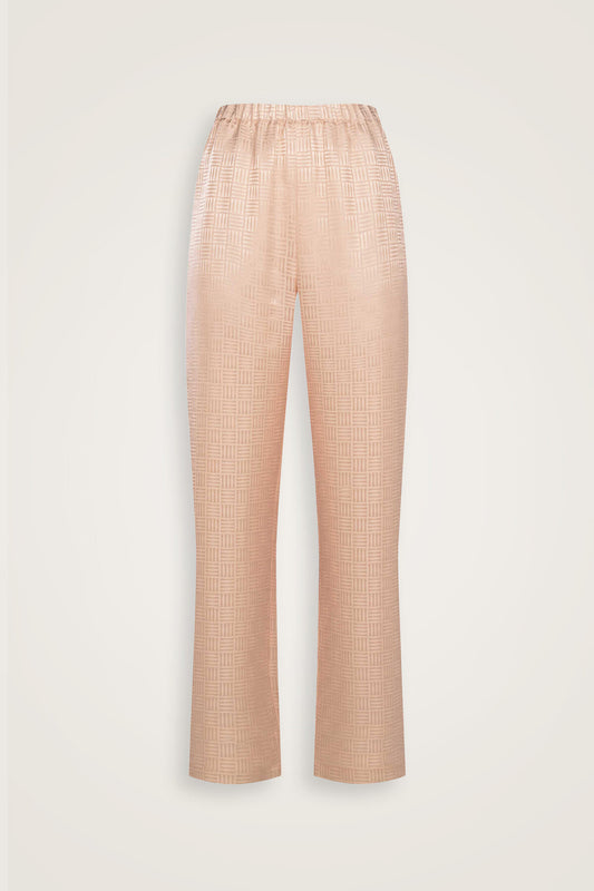 İman Kare Pudra İpek Pijama Pantolon