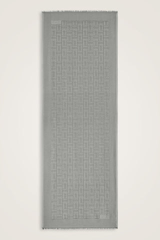 Iman Kare Gri İpek Şal 70x210
