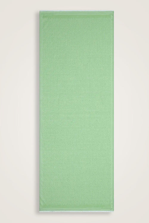 Iman Small Monogram Cotton Silk Shawl Green