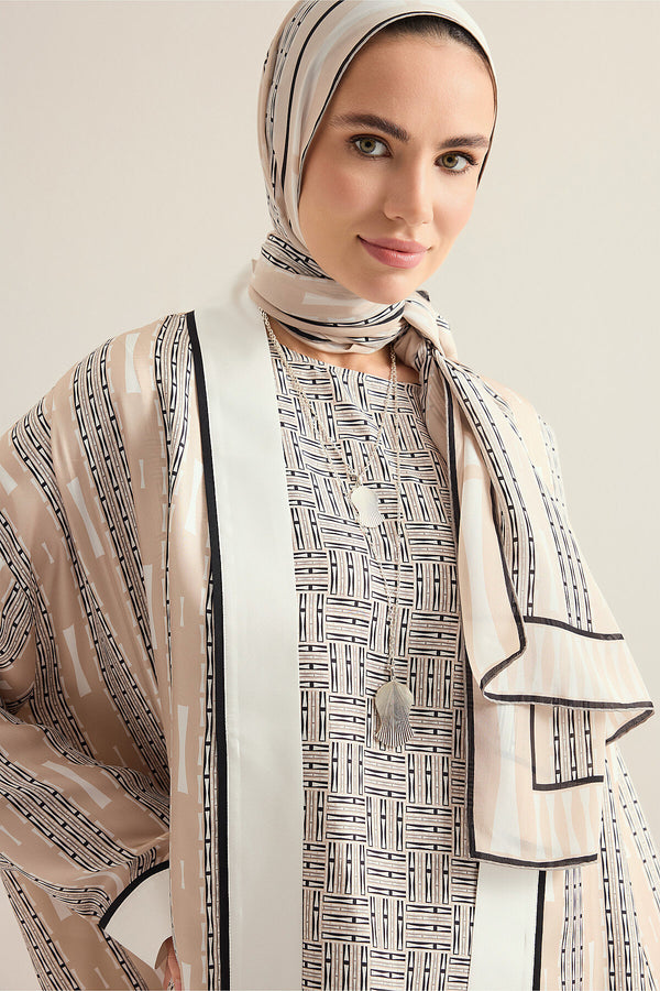 Faith Path Beige Twill Silk Sleeveless Blouse