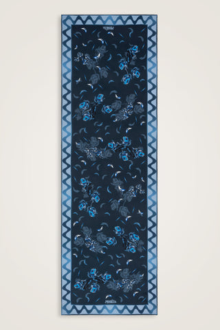 İman'ın Gülü Lacivert Krep İpek Kimono Şalı 70x210