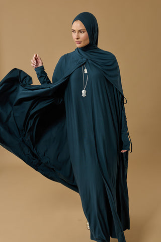 Aşka Yolculuk Lacivert Penye Abaya