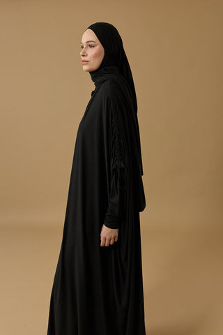 Aşka Yolculuk Siyah Penye Abaya