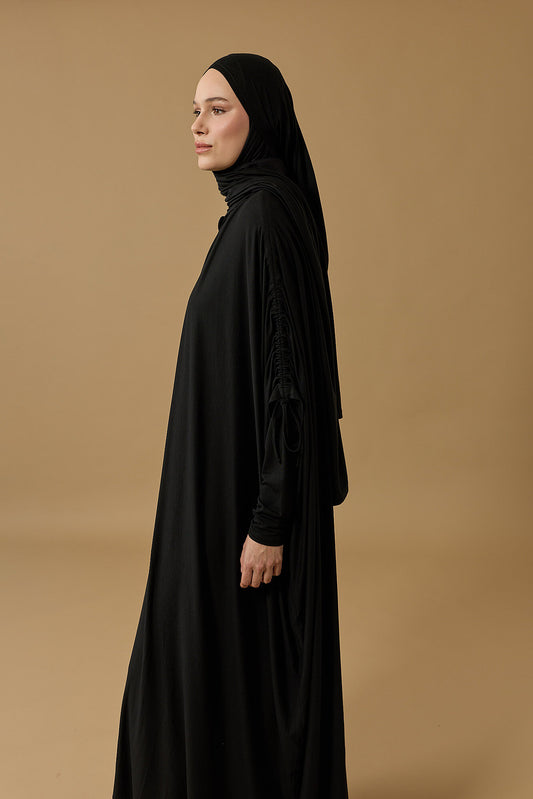 Aşka Yolculuk Siyah Penye Abaya