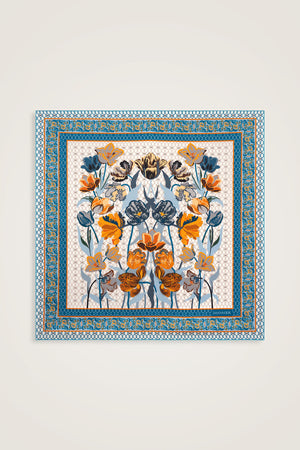 Night Garden Yellow Silk Scarf