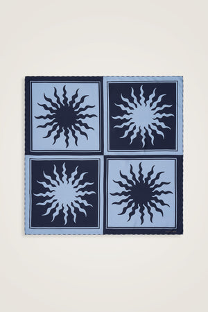 Sun Square Silk Scarf Indigo