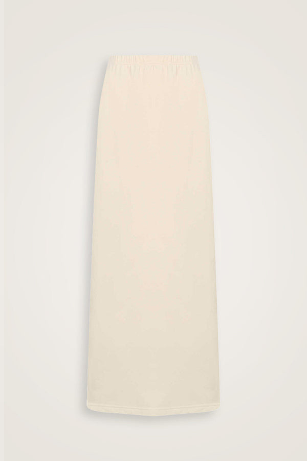 Three Yarn White Plain Skirt