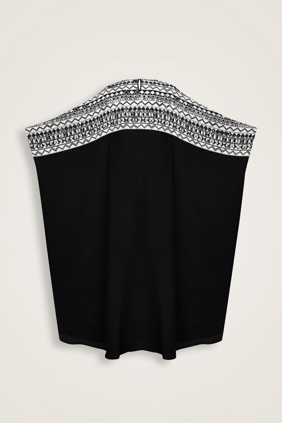 İmannoor x Rawdah Ahtapot Siyah-Beyaz Krep İpek Kaftan