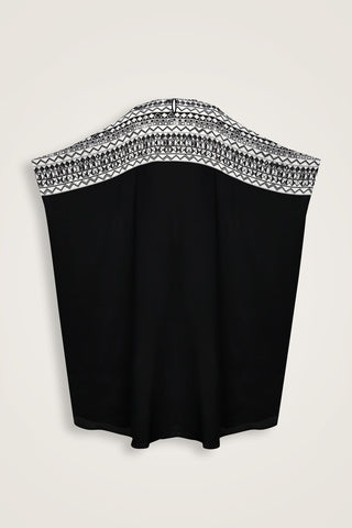 İmannoor x Rawdah Ahtapot Siyah-Beyaz Krep İpek Kaftan