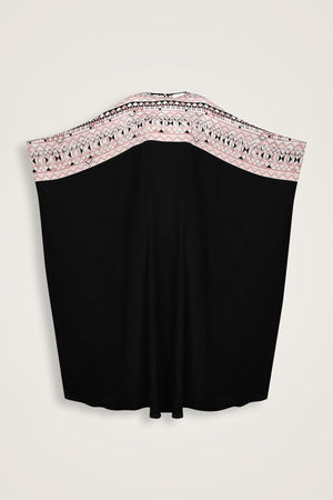 Imannoor x Rawdah Octopus Black-Pink Crepe Silk Kaftan