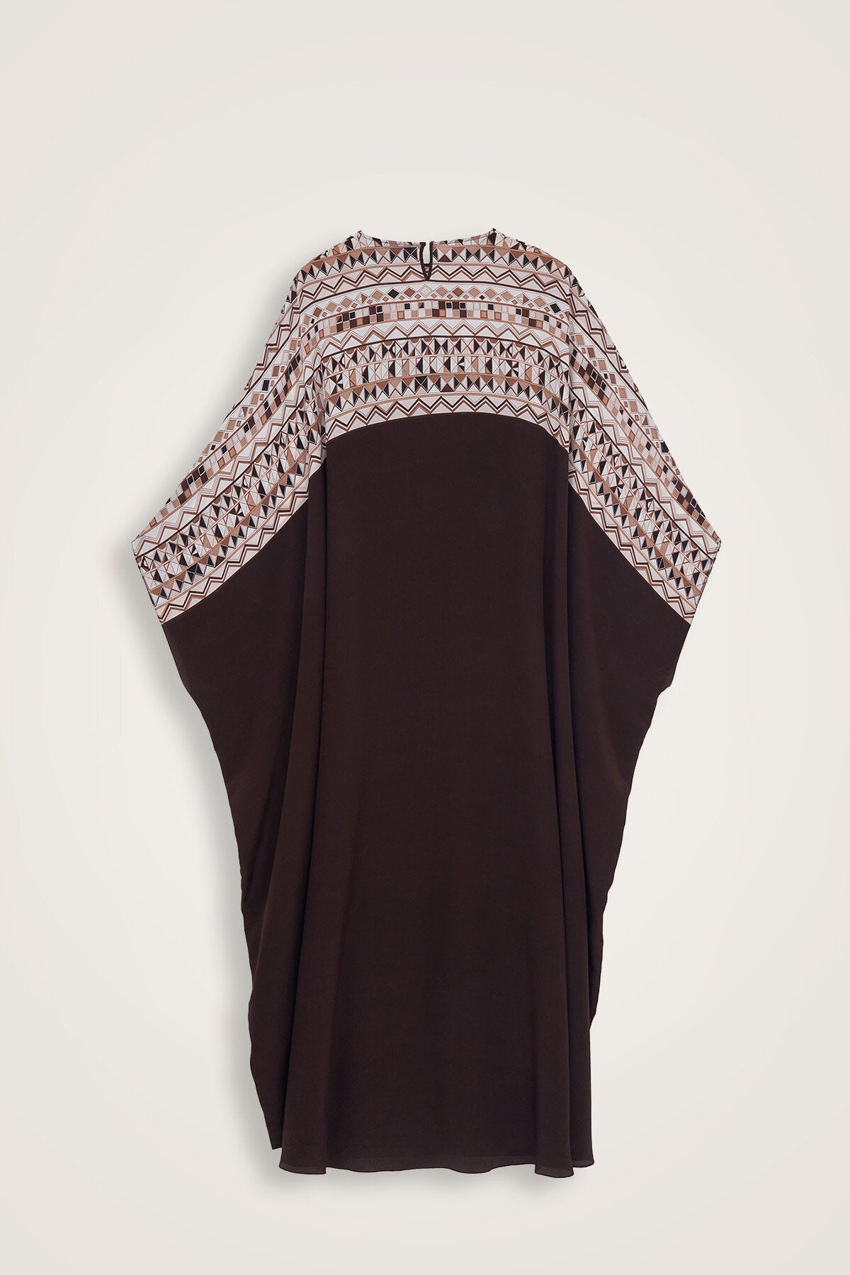 İmannoor x Rawdah Ahtapot Kahverengi Krep İpek Kaftan