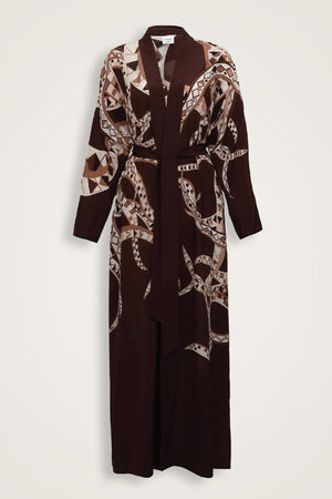 Imannoor x Rawdah Octopus Coffee Crepe Silk Kimono