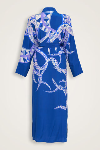İmannoor x Rawdah Ahtapot Saks Krep İpek Kimono